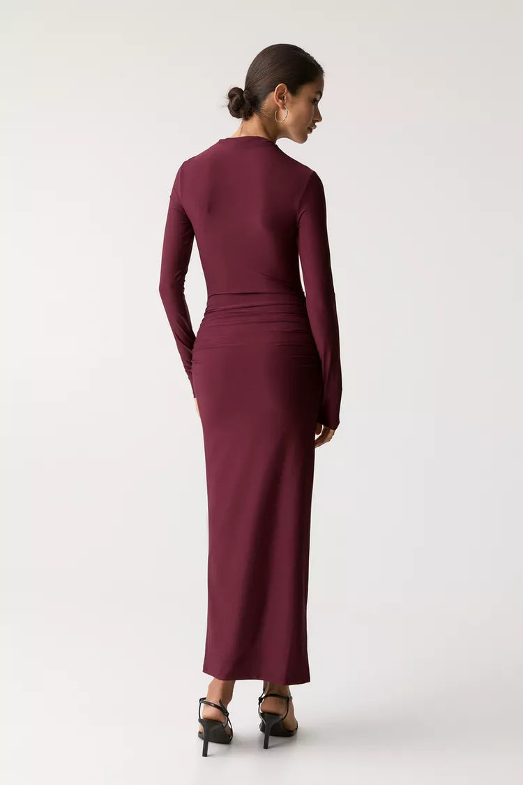Wine Red Midi Dress