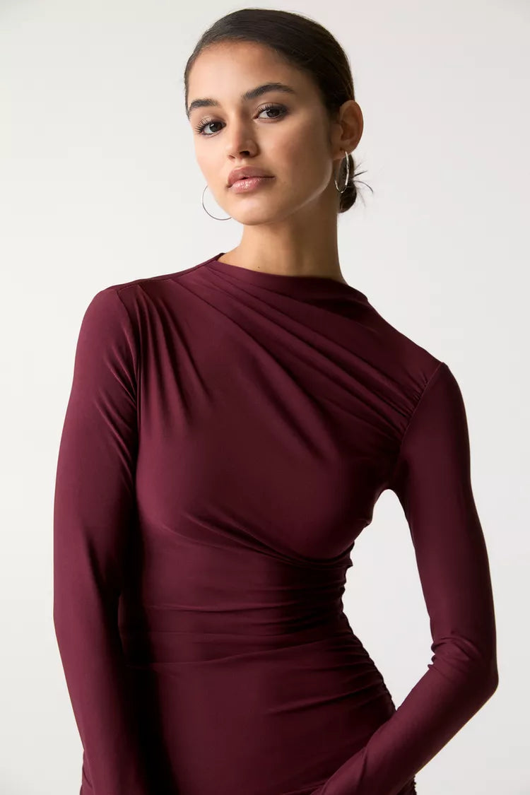 Wine Red Midi Dress
