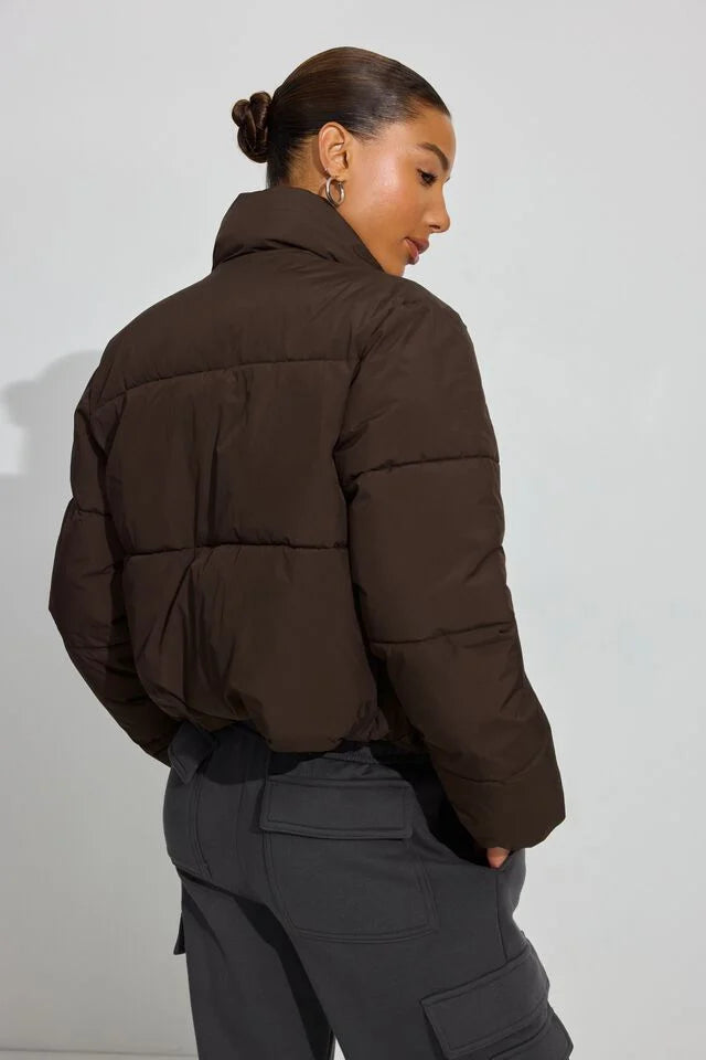 Brown Mini Puffer Jacket