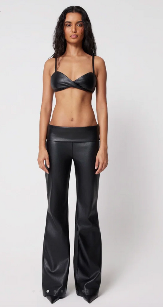 Fold Over Leather Pants