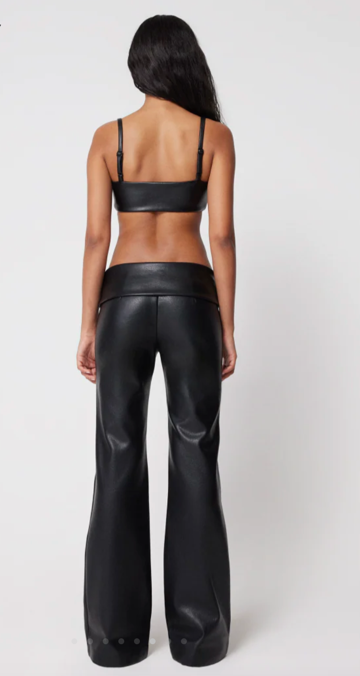 Fold Over Leather Pants
