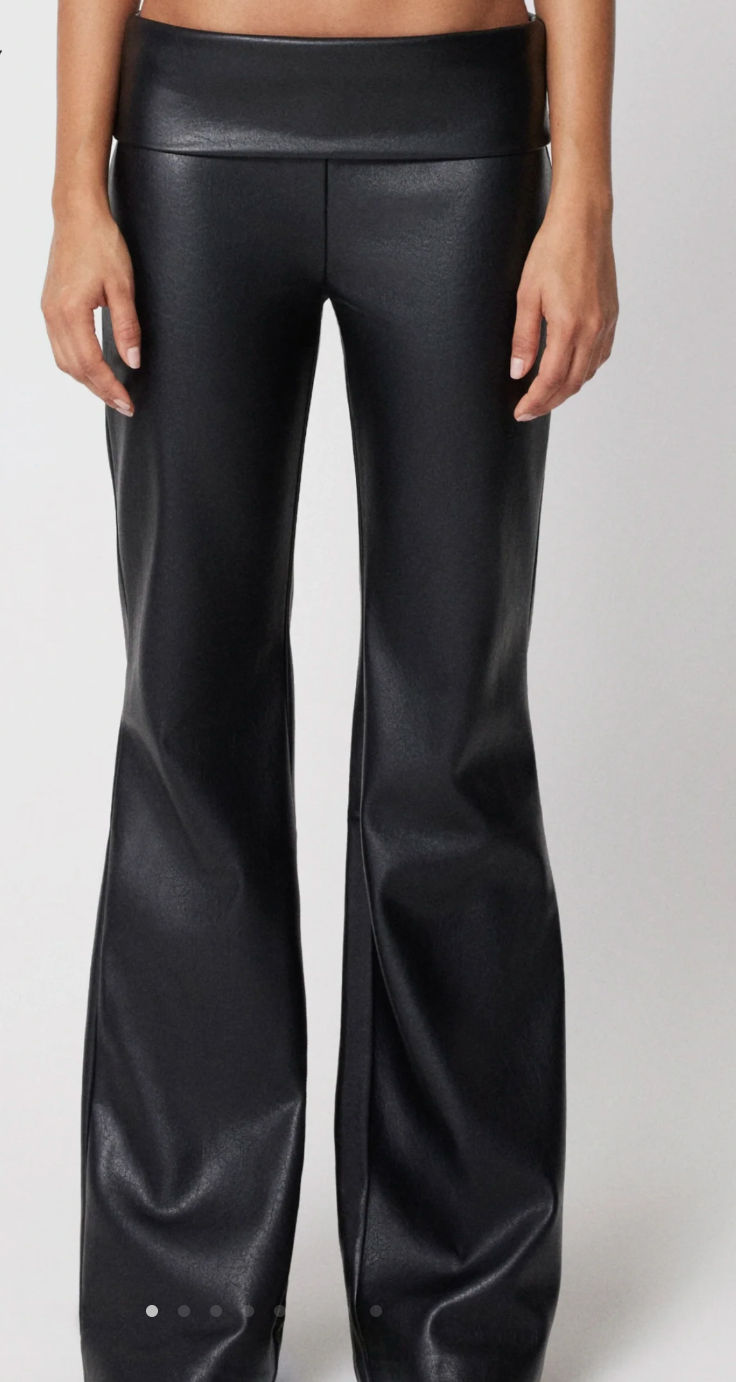 Fold Over Leather Pants